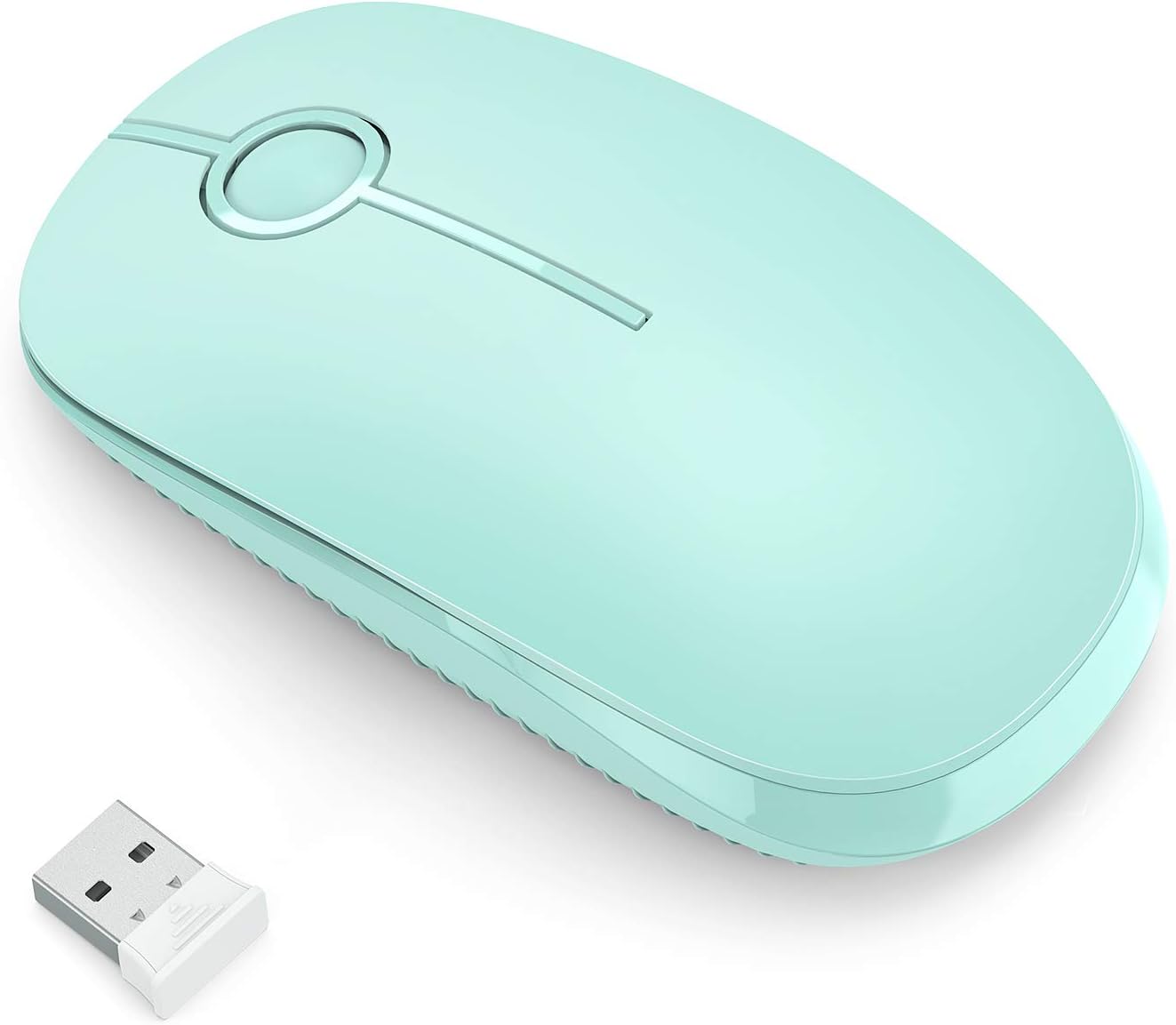 Vssoplor Wireless Mouse, 2.4G Slim Portable Computer Mouse with Nano Receiver Quiet Silent Optical Laptop Mouse for Notebook, PC, Laptop, Computer-Mint Green to Purple