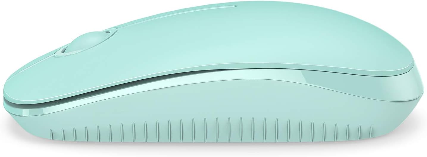 Vssoplor Wireless Mouse, 2.4G Slim Portable Computer Mouse with Nano Receiver Quiet Silent Optical Laptop Mouse for Notebook, PC, Laptop, Computer-Mint Green to Purple
