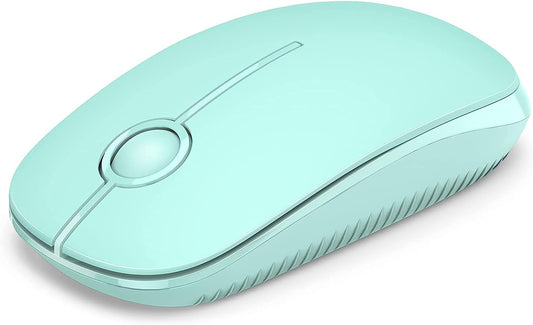 VssoPlor Wireless Mouse, 2.4G Slim Portable Computer Mice with Nano Receiver for Notebook, PC, Laptop, Computer (Mint Green)