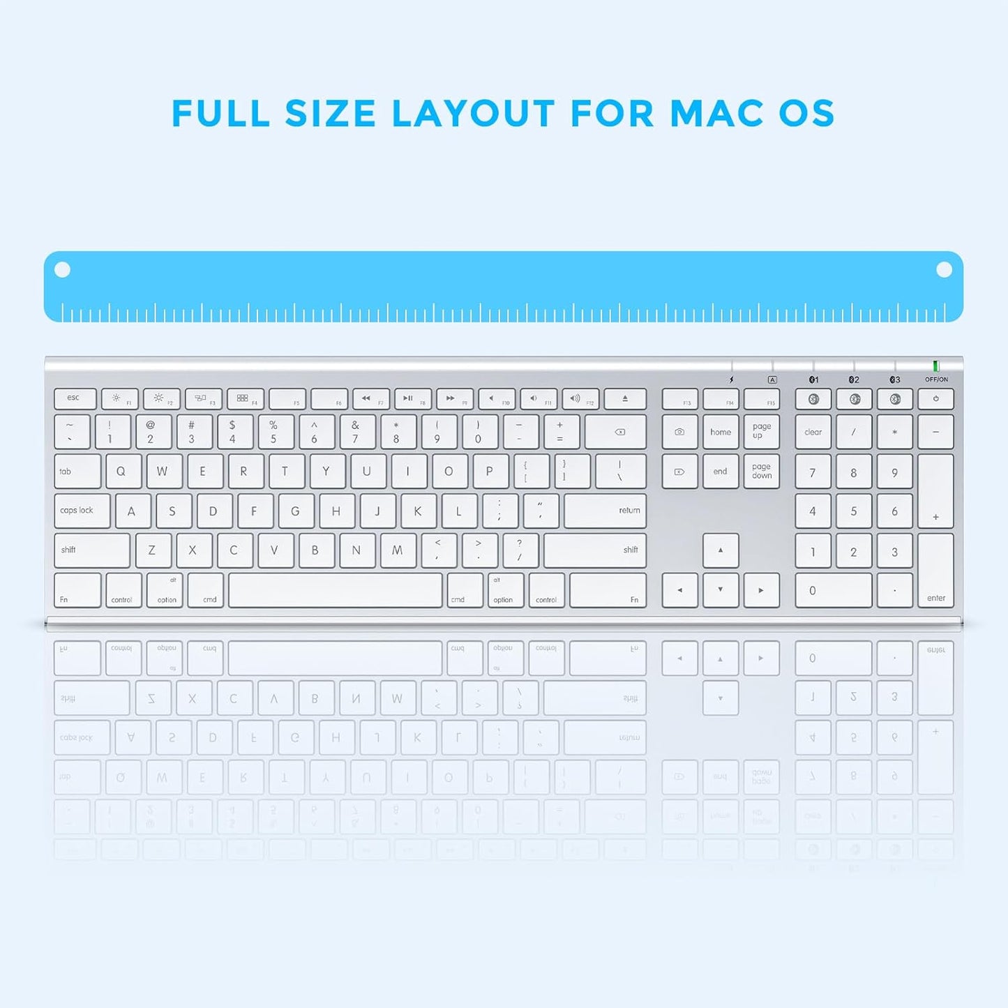 Bluetooth Keyboard Mouse for Mac, Ultra Slim Wireless Keyboard Mouse Combo for Mac, Multi-Device, Full Size, Rechargeable, for MacBook Pro, MacBook Air, iMac, iPad